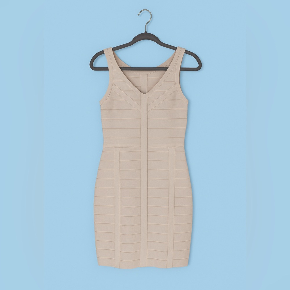 Bebe Cream Bandage Dress